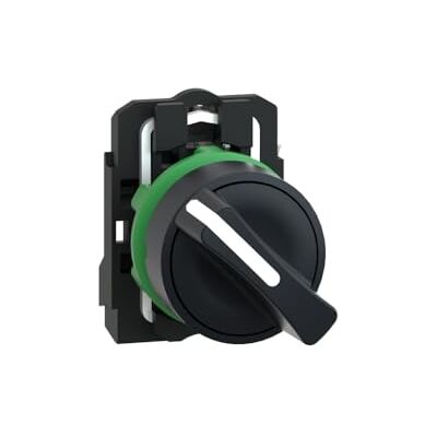 Schneider Electric Harmony XB5 volicí spínač, plast, 2 polohy, 22 mm, otočný, 1S, černý, číslo výrobku XB5AD21 Schneider Electric Harmony XB5 volicí spínač, plast, 2 polohy, 22 mm, otočný, 1S, černý, číslo výrobku XB5AD21
