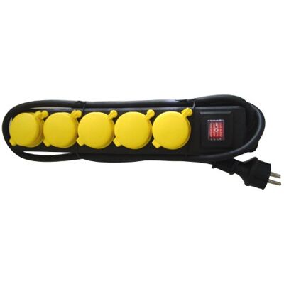 Unitec FR stolní zásuvka, IP44,5F, 1,5m, H07RN-F3G1,5mm², sw/ge Unitec FR stolní zásuvka, IP44,5F, 1,5m, H07RN-F3G1,5mm², sw/ge