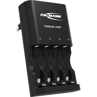 Ansmann Nabíječka baterií pro 1-4 AAA AA akumulátory, automatické nabíječky s režimem opakování, 100 V-240 V 50-60 Hz celosvětové použití Ansmann Nabíječka baterií pro 1-4 AAA AA akumulátory, automatické nabíječky s režimem opakování, 100 V-240 V 50-60 Hz celosvětové použití