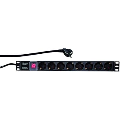 LogiLink Profesionální PDU8C01 vysoce kvalitní 19" zásuvková lišta 8násobná CEE7/3 (ochranný kontakt) s vypínačem, černá LogiLink Profesionální PDU8C01 vysoce kvalitní 19" zásuvková lišta 8násobná CEE7/3 (ochranný kontakt) s vypínačem, černá