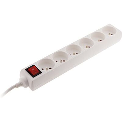 Zenitech 6násobná zásuvková lišta 16A 2P+T s vypínačem bílá kompaktní vícenásobná zásuvka pro elektrické přístroje a osvětlení dětská pojistka HO5VV-F 3G1 mm² kabel 1 m délka Zenitech 6násobná zásuvková lišta 16A 2P+T s vypínačem bílá kompaktní vícenásobná zásuvka pro elektrické přístroje a osvětlení dětská pojistka HO5VV-F 3G1 mm² kabel 1 m délka