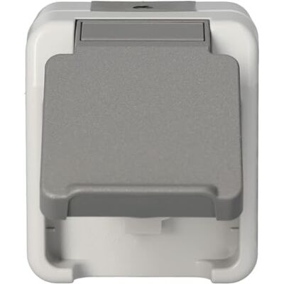 Schneider Electric Merten Schuko zásuvka se sklápěcím víkem, omítka, IP 44, Aquastar, světle šedá, termoplastická, číslo výrobku MEG2301-8029, 1 kus Schneider Electric Merten Schuko zásuvka se sklápěcím víkem, omítka, IP 44, Aquastar, světle šedá, termoplastická, číslo výrobku MEG2301-8029, 1 kus