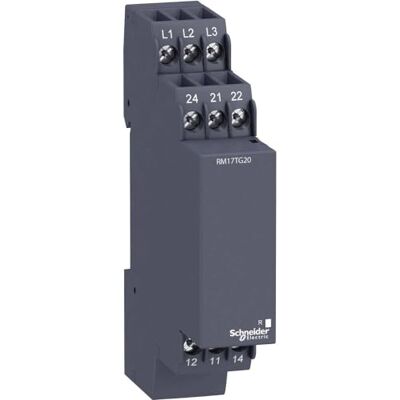 Schneider Electric Harmony Control síťové monitorovací relé, 3fázové, monitoruje pořadí fáze a selhání, 183-484 V AC, 2 W, číslo výrobku RM17TG20 Schneider Electric Harmony Control síťové monitorovací relé, 3fázové, monitoruje pořadí fáze a selhání, 183-484 V AC, 2 W, číslo výrobku RM17TG20