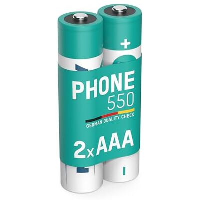 Ansmann Baterie pro bezdrátový telefon Micro AAA, 1.2V / 550mAh / Nabíjecí baterie pro baterie s nízkým vybitím a bez paměťového efektu, Ideální pro telefony DECT (balení 2) Ansmann Baterie pro bezdrátový telefon Micro AAA, 1.2V / 550mAh / Nabíjecí baterie pro baterie s nízkým vybitím a bez paměťového efektu, Ideální pro telefony DECT (balení 2)
