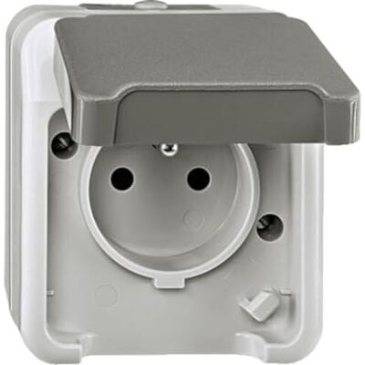 Schneider Electric Merten vložka do zásuvky s ochranným kontaktem a výklopným víkem, 1dílná, na omítku, IP44, Aquastar, světle šedá, číslo výrobku MEG2500-8029 Schneider Electric Merten vložka do zásuvky s ochranným kontaktem a výklopným víkem, 1dílná, na omítku, IP44, Aquastar, světle šedá, číslo výrobku MEG2500-8029