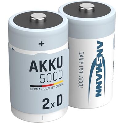 Ansmann 2X Mono D akumulátor 5000 mAh NiMH 1,2 V HR20 dobíjecí Ansmann 2X Mono D akumulátor 5000 mAh NiMH 1,2 V HR20 dobíjecí