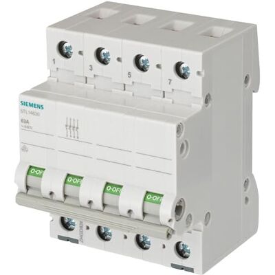 Siemens 5TL Trennschalter 4-polig DIN-Hutschiene 63A 3-phasig Siemens 5TL Trennschalter 4-polig DIN-Hutschiene 63A 3-phasig