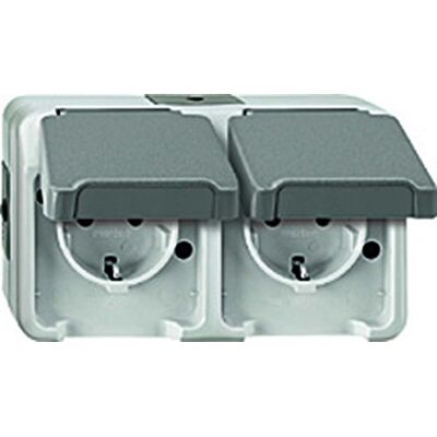 Schneider Electric Merten Schuko zásuvka, 3násobná, vodorovná, 2pólová + E, ochrana proti doteku, Aquastar, světle šedá, číslo výrobku MEG2390-8029 Schneider Electric Merten Schuko zásuvka, 3násobná, vodorovná, 2pólová + E, ochrana proti doteku, Aquastar, světle šedá, číslo výrobku MEG2390-8029