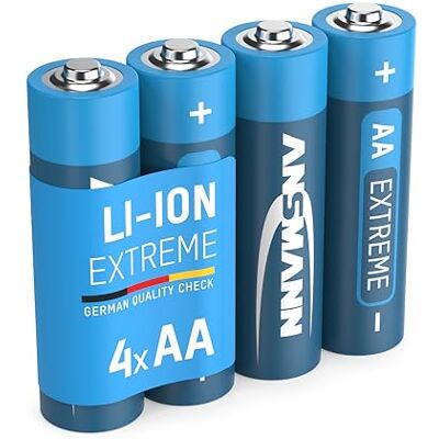 Ansmann Extrémně lithiová baterie AA Mignon 1,5 V, 4 kusy, jednorázové baterie, LR6 FR6 L91, více energie pro high-tech přístroje, hračky, světelný řetěz, fotoaparát Ansmann Extrémně lithiová baterie AA Mignon 1,5 V, 4 kusy, jednorázové baterie, LR6 FR6 L91, více energie pro high-tech přístroje, hračky, světelný řetěz, fotoaparát