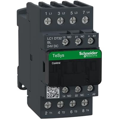 Schneider Electric Výkonový chránič TeSys Deca, 4pólový, +1S, +1Ö, 24V DC, číslo výrobku LC1DT32BL Schneider Electric Výkonový chránič TeSys Deca, 4pólový, +1S, +1Ö, 24V DC, číslo výrobku LC1DT32BL