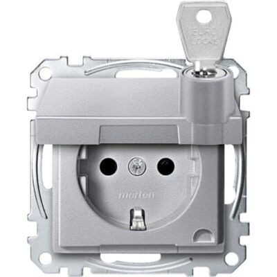 Schneider Electric Merten Schuko-Steckdose mit Klappdeckel, abschließbar, 1-fach, Berührungsschutz, Steckklemmen, Aquadesign, aluminium, Artikelnummer MEG2315-0460 Schneider Electric Merten Schuko-Steckdose mit Klappdeckel, abschließbar, 1-fach, Berührungsschutz, Steckklemmen, Aquadesign, aluminium, Artikelnummer MEG2315-0460