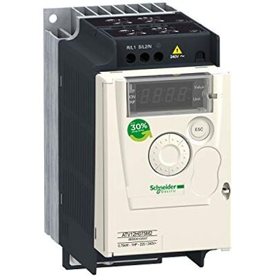 Schneider Electric Měnič frekvence ATV1 s chladičem, 0,75 kW, 1HP, 200-240 V, 1fázový, IP20, číslo položky ATV12H075M2 Schneider Electric Měnič frekvence ATV1 s chladičem, 0,75 kW, 1HP, 200-240 V, 1fázový, IP20, číslo položky ATV12H075M2