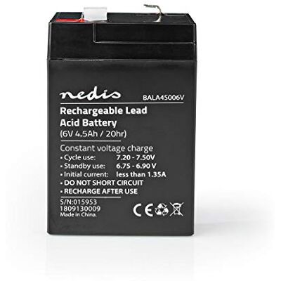 NEDIS Dobíjecí olověná baterie kyselina olověná dobíjecí 6 V 4500 mAh NEDIS Dobíjecí olověná baterie kyselina olověná dobíjecí 6 V 4500 mAh