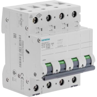 Siemens 5sl6 – Auto MAGNETOTERMICO 400 V 6 kA 4pol C 10 A Siemens 5sl6 – Auto MAGNETOTERMICO 400 V 6 kA 4pol C 10 A