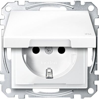 Schneider Electric Merten Schuko zásuvka se sklápěcím víkem, 2pólový+E, ochrana proti doteku, šroubové zvedací svorky, M--Smart, IP44, polární bílá lesklá, číslo výrobku MEG2414-0319 Schneider Electric Merten Schuko zásuvka se sklápěcím víkem, 2pólový+E, ochrana proti doteku, šroubové zvedací svorky, M--Smart, IP44, polární bílá lesklá, číslo výrobku MEG2414-0319