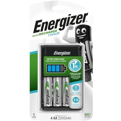Energizer Recharge nabíječka baterií pro dobíjecí baterie AA a AAA NiMH 4 baterie AA 2300 mAh jsou součástí dodávky 4 hodiny nabíjení automatické vypnutí a ochrana proti přebití Energizer Recharge nabíječka baterií pro dobíjecí baterie AA a AAA NiMH 4 baterie AA 2300 mAh jsou součástí dodávky 4 hodiny nabíjení automatické vypnutí a ochrana proti přebití