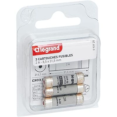Legrand leg92920 Kartusche Sicherungen 2 A/8,5 x 31,5 mm/Set von 3 Legrand leg92920 Kartusche Sicherungen 2 A/8,5 x 31,5 mm/Set von 3