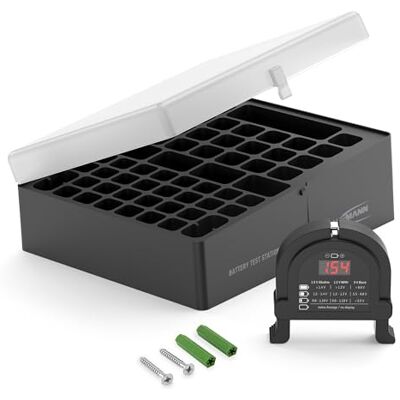 Ansmann Box na baterie pro AAA Micro, AA Mignon & 9V blokové akumulátory a baterie – praktický box na baterie pro ochranu a přepravu pro 48 akumulátorů – box na baterie a box na uložení baterií Ansmann Box na baterie pro AAA Micro, AA Mignon & 9V blokové akumulátory a baterie – praktický box na baterie pro ochranu a přepravu pro 48 akumulátorů – box na baterie a box na uložení baterií