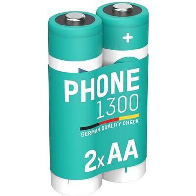 Ansmann 1300mAh NiMH AA Nízké samovybíjení Předem nabité dobíjecí baterie pro DECT telefony (balení 2) Ansmann 1300mAh NiMH AA Nízké samovybíjení Předem nabité dobíjecí baterie pro DECT telefony (balení 2)