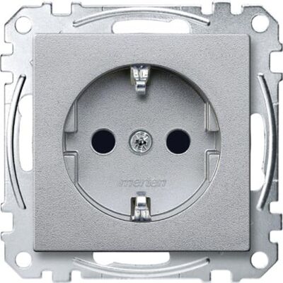 Schneider Electric Merten Schuko zásuvka, 1dílná, ochrana proti parapetu, šroubové zvedací svorky, systém M, hliník, číslo výrobku MEG2400-0460 Schneider Electric Merten Schuko zásuvka, 1dílná, ochrana proti parapetu, šroubové zvedací svorky, systém M, hliník, číslo výrobku MEG2400-0460