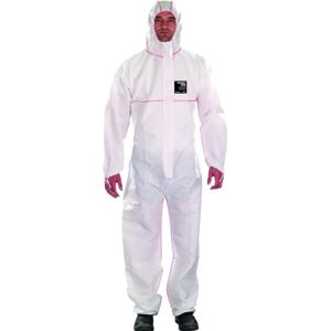 Ansell AlphaTec Bodysuit, jednorázový overal s kapucí, ochrana proti chemikáliím, průmyslové ochranné oblečení, pro muže a ženy (1 ks), bílá, L Ansell AlphaTec Bodysuit, jednorázový overal s kapucí, ochrana proti chemikáliím, průmyslové ochranné oblečení, pro muže a ženy (1 ks), bílá, L