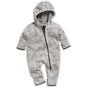 Playshoes Kojenecký flísový overal, prodyšný unisex overal pro chlapce a dívky s dlouhým zipem a kapucí, barevně odlišený, šedý pletený fleece Playshoes Kojenecký flísový overal, prodyšný unisex overal pro chlapce a dívky s dlouhým zipem a kapucí, barevně odlišený, šedý pletený fleece