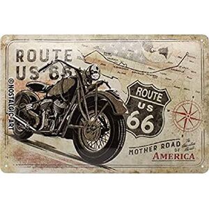 ART Retro plechový štít, 20 x 30 cm, trasa 66 – mapa jízdního kola – nápad na dárek pro fanoušky Ameriky, z kovu, dekorace do dílny v designu vintage, plechové cedule rčení ART Retro plechový štít, 20 x 30 cm, trasa 66 – mapa jízdního kola – nápad na dárek pro fanoušky Ameriky, z kovu, dekorace do dílny v designu vintage, plechové cedule rčení