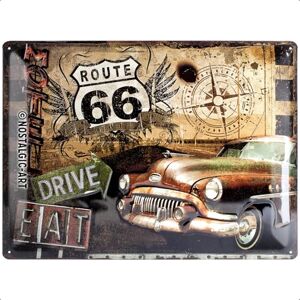 ART Retro plechový štít, 30 x 40 cm, trasa 66 – Road Trip – nápad na dárek pro fanoušky Ameriky, z kovu, dekorace do dílny v designu vintage, plechové cedule rčení ART Retro plechový štít, 30 x 40 cm, trasa 66 – Road Trip – nápad na dárek pro fanoušky Ameriky, z kovu, dekorace do dílny v designu vintage, plechové cedule rčení