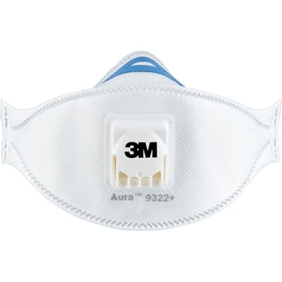 Aura Respirátor 9322+C2 od 3M, stupeň ochrany FFP2, optimální pro nositele brýlí, 2 kusy Aura Respirátor 9322+C2 od 3M, stupeň ochrany FFP2, optimální pro nositele brýlí, 2 kusy