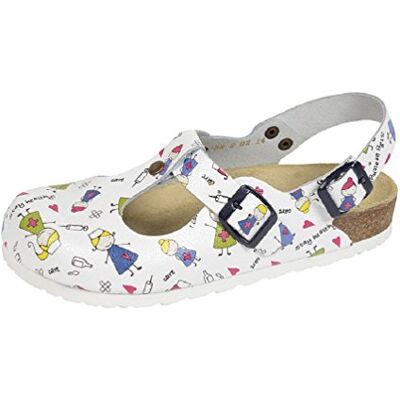 Weeger Wörishofer Dámské Clog M. Řemínky na patě Pracovní dřeváky, Bílá sestra Weeger Wörishofer Dámské Clog M. Řemínky na patě Pracovní dřeváky, Bílá sestra
