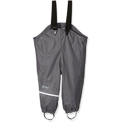 CareTec Unisex dětské Rain Overall-Pu W. Fleece kalhoty do deště, Šedá CareTec Unisex dětské Rain Overall-Pu W. Fleece kalhoty do deště, Šedá