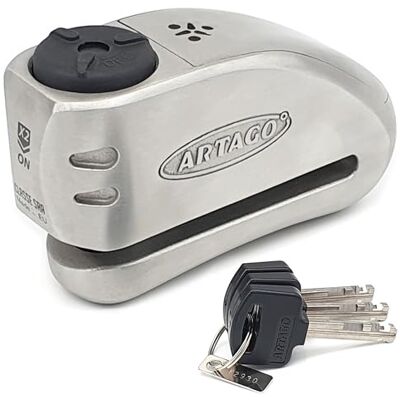 Artago 32 High-End zámek na brzdový kotouč motocykl bez nebo s alarmem 120 dB + Don't Touch varování, exkluzivní systém trojitého zamykání, 5 mm ochrana proti vrtání, SRA testovaná BUNKER SELECTION, Artago 32 High-End zámek na brzdový kotouč motocykl bez nebo s alarmem 120 dB + Don't Touch varování, exkluzivní systém trojitého zamykání, 5 mm ochrana proti vrtání, SRA testovaná BUNKER SELECTION,