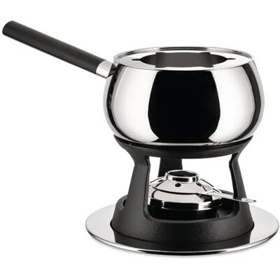Alessi Mami Bourguignonneset se skládá z hrnce z ušlechtilé oceli 18/10 s teplým paprskem z ušlechtilé oceli a rukojetí z černého dřeva, ohřívače, hořáku a podtalíře. diam 16 Alessi Mami Bourguignonneset se skládá z hrnce z ušlechtilé oceli 18/10 s teplým paprskem z ušlechtilé oceli a rukojetí z černého dřeva, ohřívače, hořáku a podtalíře. diam 16