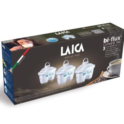 Laica bi-Flux pro snížení filtru na kávu a čajovou vodu a udržení minerálních solí důležitých pro tělo, zlepšuje chuť horkých nápojů – 3 x 150 l filtru Laica bi-Flux pro snížení filtru na kávu a čajovou vodu a udržení minerálních solí důležitých pro tělo, zlepšuje chuť horkých nápojů – 3 x 150 l filtru