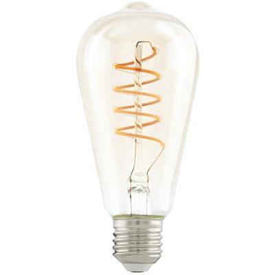 EGLO LED žárovka E27, jantarová vintage žárovka, spirála pro retro 4 W (odpovídá 25 wattů), 260 lumenů, teplá bílá, 2200 kelvinů, žárovka, Edison žárovka ST64, Ø 6,4 cm EGLO LED žárovka E27, jantarová vintage žárovka, spirála pro retro 4 W (odpovídá 25 wattů), 260 lumenů, teplá bílá, 2200 kelvinů, žárovka, Edison žárovka ST64, Ø 6,4 cm