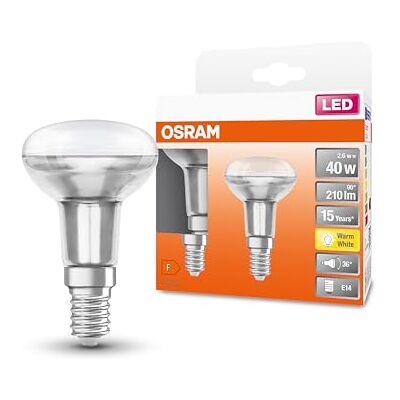 Osram LED Star R50 reflektorová žárovka, patice: E14, (2 žárovky) teplá bílá, 2700 K, 2,6 W, 210 lm, teplá bílá Osram LED Star R50 reflektorová žárovka, patice: E14, (2 žárovky) teplá bílá, 2700 K, 2,6 W, 210 lm, teplá bílá