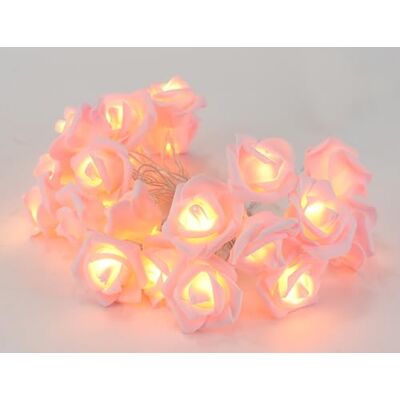 Flair Flower LED řetízek s 20 květy, plast, růžový, 250 x 4 x 4 cm Flair Flower LED řetízek s 20 květy, plast, růžový, 250 x 4 x 4 cm