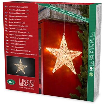 Konstsmide LED dekorace „akrylová hvězda“ od , 6102–103 / do interiéru (krytí IP20) / vnitřní trafo 24 V / 24 teple bílých diod / průsvitný kabel Konstsmide LED dekorace „akrylová hvězda“ od , 6102–103 / do interiéru (krytí IP20) / vnitřní trafo 24 V / 24 teple bílých diod / průsvitný kabel