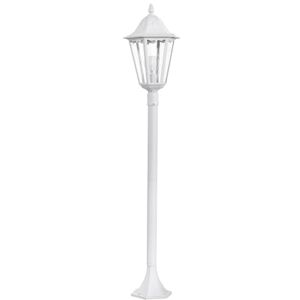 Eglo Venkovní stojací lampa Navedo, 1 venkovní svítidlo s plamenem, stojací lampa z litého hliníku a skla, barva: bílá, objímka: E27, V: 120 cm, IP44 Eglo Venkovní stojací lampa Navedo, 1 venkovní svítidlo s plamenem, stojací lampa z litého hliníku a skla, barva: bílá, objímka: E27, V: 120 cm, IP44