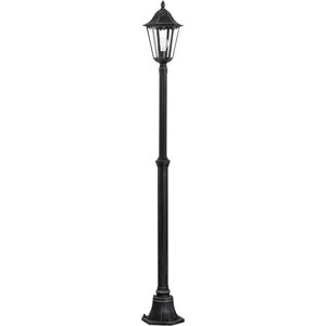 EGLO Venkovní stojací lampa Navedo, 1 plamenné venkovní svítidlo, stojací lampa z hliníkové litiny v černé barvě, objímka E27, V 200 cm, IP44 EGLO Venkovní stojací lampa Navedo, 1 plamenné venkovní svítidlo, stojací lampa z hliníkové litiny v černé barvě, objímka E27, V 200 cm, IP44