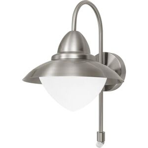 Eglo Venkovní nástěnná lampa Sidney, 1 plamenné venkovní svítidlo, nástěnné svítidlo se senzorem z ušlechtilé oceli, sklo: bílá, opálově matná, stříbrná, objímka E27, vč. detektoru pohybu, IP44 Eglo Venkovní nástěnná lampa Sidney, 1 plamenné venkovní svítidlo, nástěnné svítidlo se senzorem z ušlechtilé oceli, sklo: bílá, opálově matná, stříbrná, objímka E27, vč. detektoru pohybu, IP44