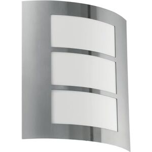 Eglo Venkovní nástěnná lampa City, 1 plamenné venkovní svítidlo, nástěnné svítidlo z ušlechtilé oceli ve stříbrné barvě, plast v bílé barvě, objímka E27, IP44 Eglo Venkovní nástěnná lampa City, 1 plamenné venkovní svítidlo, nástěnné svítidlo z ušlechtilé oceli ve stříbrné barvě, plast v bílé barvě, objímka E27, IP44