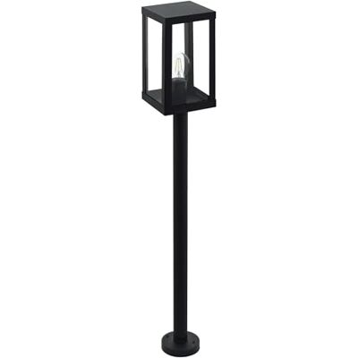 Eglo Venkovní stojací lampa Alamonte 1, 1 plamenné venkovní svítidlo, stojací lampa z oceli pozinkovaná v černé a skleněné průhledné, objímka E27, IP44 Eglo Venkovní stojací lampa Alamonte 1, 1 plamenné venkovní svítidlo, stojací lampa z oceli pozinkovaná v černé a skleněné průhledné, objímka E27, IP44