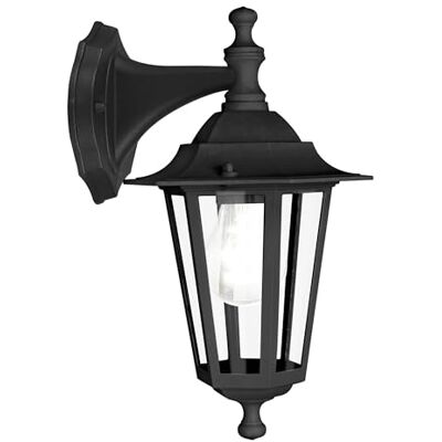 Eglo Venkovní nástěnná lampa Laterna 4, 1 plamenné venkovní svítidlo, nástěnné svítidlo visící z hliníkové litiny a skla, černá, objímka E27, IP44 Eglo Venkovní nástěnná lampa Laterna 4, 1 plamenné venkovní svítidlo, nástěnné svítidlo visící z hliníkové litiny a skla, černá, objímka E27, IP44