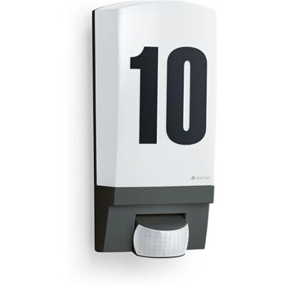 Steinel Nástěnná lampa L 1 S černá, vč. čísla domu, E27, max. 60 W, venkovní nástěnné svítidlo, hlásič pohybu 180°, dosah 10 m, bílá/pulentní zahrada Steinel Nástěnná lampa L 1 S černá, vč. čísla domu, E27, max. 60 W, venkovní nástěnné svítidlo, hlásič pohybu 180°, dosah 10 m, bílá/pulentní zahrada