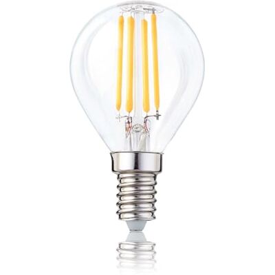 Hellum E14 LED žárovka, G45 LED žárovka 4,2 W jako náhrada žárovky 40 W, 90 Ra E14 stmívatelná teplá bílá s 2700 Kelviny, 470 lumenů čirá, 1 kus 208115 Hellum E14 LED žárovka, G45 LED žárovka 4,2 W jako náhrada žárovky 40 W, 90 Ra E14 stmívatelná teplá bílá s 2700 Kelviny, 470 lumenů čirá, 1 kus 208115