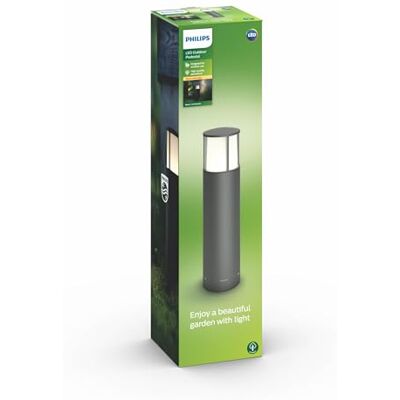 Philips Stock LED Venkovní svítidlo na soklové světlo (6 W), osvětlení cesty odolné proti povětrnostním vlivům s teplým bílým světlem, energeticky úsporné LED osvětlení, antracitová, šedá Philips Stock LED Venkovní svítidlo na soklové světlo (6 W), osvětlení cesty odolné proti povětrnostním vlivům s teplým bílým světlem, energeticky úsporné LED osvětlení, antracitová, šedá
