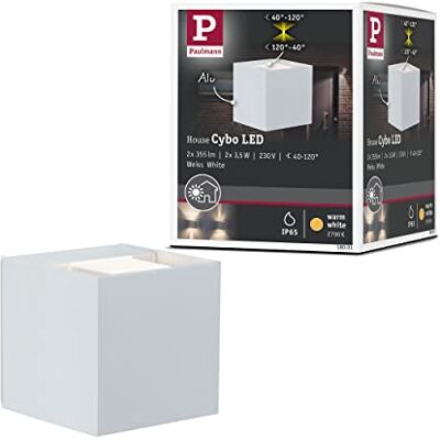 Paulmann 18001 Nástěnné svítidlo Domácí stěna LED orientační světlo Cybo hranatá lampa 2 x 3 W bílá 80 x 80 mm venkovní IP65 odolné proti záření světelné akcenty Paulmann 18001 Nástěnné svítidlo Domácí stěna LED orientační světlo Cybo hranatá lampa 2 x 3 W bílá 80 x 80 mm venkovní IP65 odolné proti záření světelné akcenty