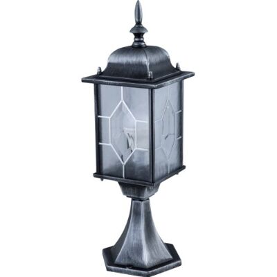 Konstsmide Milano 7246 lampa s podstavcem (Š: 16 cm H: 16 cm V: 51 cm, 1 x 75 W, IP43) černá/stříbrná Konstsmide Milano 7246 lampa s podstavcem (Š: 16 cm H: 16 cm V: 51 cm, 1 x 75 W, IP43) černá/stříbrná