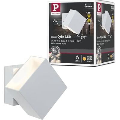 Paulmann Nástěnné svítidlo LED Cybo hranaté 2x3W bílé 100 x 100 mm Paulmann Nástěnné svítidlo LED Cybo hranaté 2x3W bílé 100 x 100 mm